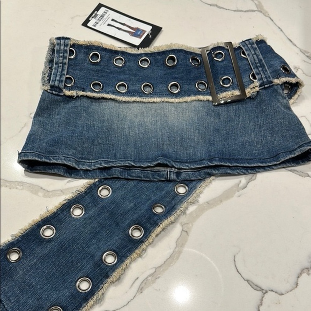 Generation Kiss Denim Micro Skirt with Panel